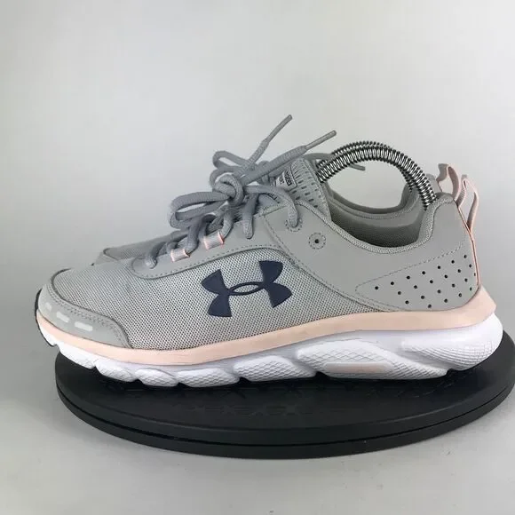 Under Armour Charged Assert 8 Gray/Pink Running Shoes 3021972-105 Women Size 9.5 - Picture 8 of 12